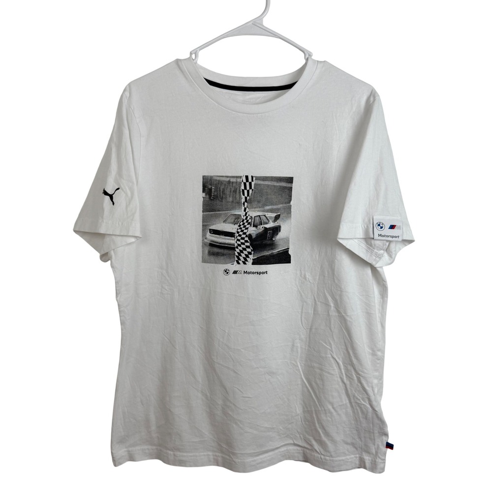 Puma BMW‎ M Motorsport Graphic T-Shirt White Racing Streetwear Mens L